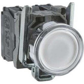 Resim Xb4bw31b5 - Beyaz Sıva Altı Işıklı Buton Ø22 Yaylı Dönüş 1na+1nk 24v 