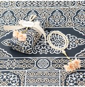 Resim Hediyelik Kabe Kapısı Seccade & Güllü İnci Tesbih 