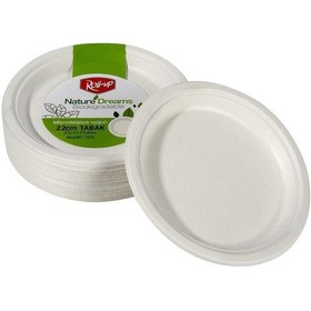 Resim Roll-up Nature Ekolojik Karton Kağıt Parti Tek Kullanımlık Tabak - 22 Cm. - 50 Adetlik 10 Paket 