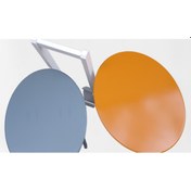 Resim Çanta Zigon Sehpa Oval Model İkili Takım Ahşap Mdf Hardal Ve Gri Renk Uyumu El Yapımı 