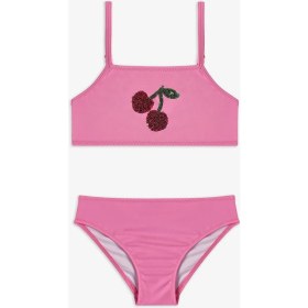 Resim Penti Açık Pembe Kız Çocuk Cherry Halter Bikini Takımı 