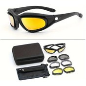 Resim Chuangyinshop Protective Goggles Pc Set Polarize Motosiklet Gözlüğü 4 Değiştirilebilir Lens Yüksek Görüş 