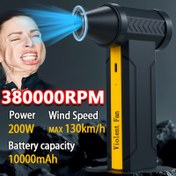 Resim 380000RPM Kablosuz Şiddetli Fan, 3 Hız Kablosuz Hava Temizleyici, 10000mAh USB-C Şarj Edilebilir, Bilgisayar Klavyesi, Kar, Dış Mekan, Ev ve Araba Temizliği için Soğutma Turbo Jet Fan - En İyi Erkek Gadget Hediyesi 