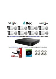 Resim Ttec 2mp Dahili Sesli Ve Gece Renkli 8 Kameralı 2tb Disk Tak Çalıştır Hazır Ip Kamera Seti 