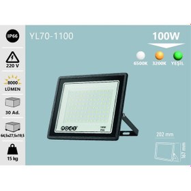 Resim 100w Ultra Slim Led Projektör 6500k 