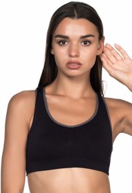 Resim Emay 4024 Kadın Sporcu Büstiyer Sütyen Siyah/antrasit 