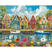 Resim Kendin Yap Sayılarla Boyama Seti - Göl Ev Sahnesi | 40.64x50.8cm Tuval, Akrilik Boyalar & Fırçalar Dahil | Çerçevesiz Duvar Sanatı Dekor Hediyesi, RUOPOTY 