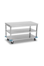 Resim sc sonsesconcept Çalışma Tezgahı , Hareketli , Alt Tablalı , Ara Raflı , Paslanmaz , KROM, 240 x 60 x 85h 