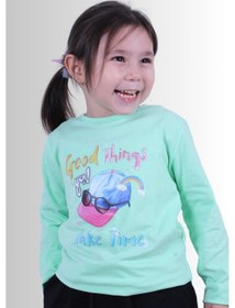 Resim Fyk Kids Kız Çocuk Basic Uzun Kol Tişört Yeşil 