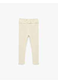 Resim Koton Fiyonk Detaylı Bej Kız Bebek Tayt 6smg40008ak Bej 