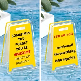 Resim 2'li İlham Verici Akrilik Masa Notu Tutucu, Pozitif Mesajlarla Motivasyonel Hatırlatma Klipsi, Şeffaf PMMA Malzeme, Ofis ve Ev Dekorasyon Aksesuarı 