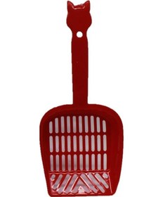 Resim Pettrend Kırmızı Küçük Boy Kedi Tuvalet Kumu Temizleme Eleme Küreği 23 CM 