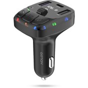 Resim GENAX FM Transmitter 5.3 Bluetooth Araç Kiti 30W PD + 2 USB LED Işıklı 