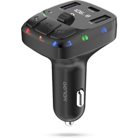 Resim GENAX FM Transmitter 5.3 Bluetooth Araç Kiti 30W PD Hızlı Şarj LED Işıklı 