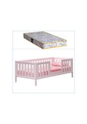 Resim Montessori Yatak, Berlin Mdf Karyola + 1 Comfort Yatak - Pembe 