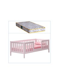Resim Montessori Yatak, Berlin Mdf Karyola + 1 Comfort Yatak - Pembe 