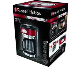 Resim Russell Hobbs 21700-56 Retro Ribbon Filtre Kahve Makinesi Kırmızı, 10 Fincana Kadar, 1.25 L Cam Süra 