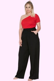 Resim PayBuy Kadın Moda Geniş Paça Uzun Boy Pantolon Düz Desen Rahat Kalıp Günlük Kullanım Dayanıklı Malzeme 