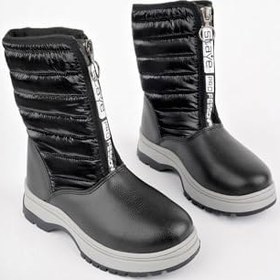 Resim Muggo SUGAR Garantili Çocuk Unisex Rahat Kalıp Önü Fermuarlı İçi Kürklü Yağmur ve Kar Botu 