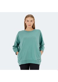 Resim Slazenger VIKENTI SW Oversize Kadın Cepli Oversıze Yeşil Sweatshirt 