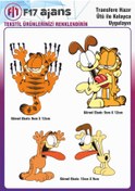 Resim F17 Ajans Ütü Ile Yapışan Tekstil Dtf Baskı Görseli Garfield 