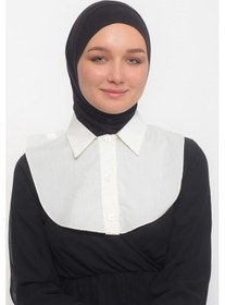 Resim Altobeh Kadın Düz Gömlek Yaka Hazır Tesettür İç Boyunluk Kurtarıcı Yakalık - Ekru Çok Renkli 