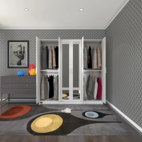 Resim Kenzlife gardırop 6 kapaklı kapılı anemon 180*180*42 byz aynalı gardolap dolap 