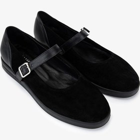 Resim Valmenti Kadın Hakiki Deri Siyah Babet Ayakkabı 434 0402 Bn Ayk Sk25-26 Syh Suet/syh Dr Siyah 