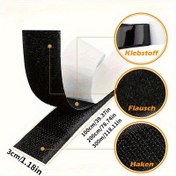 Resim 2 Rulo Sağlam Cırt Cırt Bant - 3,0 cm x 3,0 metre Çift Taraflı Naylon Bant, Siyah - Ev, Ofis, Okul ve El İşi Organizasyonu için Uygun, Kendinden Yapışkan Duvar Askıları, Kaymaz Matlar, Dayanıklı Şeritler, Kumaş Bağlama Bandı, Teras Paspasları, Ofis Kanepe Aksesuarları İçin İdeal, İç ve Dış Mekan Montaj 