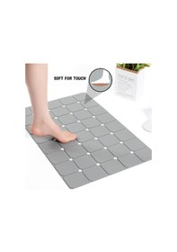 Resim Dln Shop Kokusuz Banyo Paspası Makinede Yıkanabilir Banyo Paspası Silikon Katlanabilir 45 X 70 Cm V-161 Gri 
