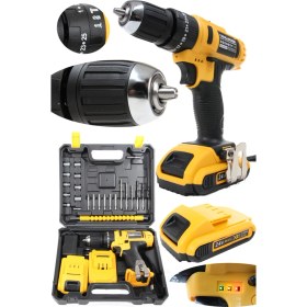 Resim Bulldozer 2 Makine Ve Aksesuar Set Taşlama Polisaj Zımpara Makinesi ve Akülü Vidalama Makinesi 