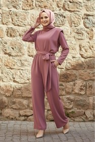 Resim CNG MODA Kadın Tesettür Vatkalı Geniş Paçalı Takım 