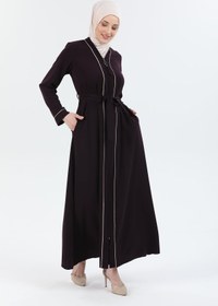 Resim Biye Detaylı Abaya Ferace Mürdüm | 206708 - 38 / Mürdüm 