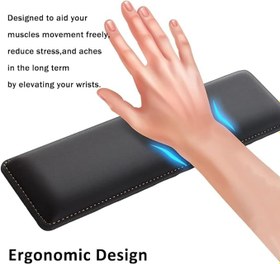 Resim Aputue Klavye Bilek Desteği, Kaymaz PU Tabanlı, Ergonomik Yumuşak Memory Köpük, Bilgisayar, Dizüstü Bilgisayar, Ofis ve Ev Kullanımı İçin 