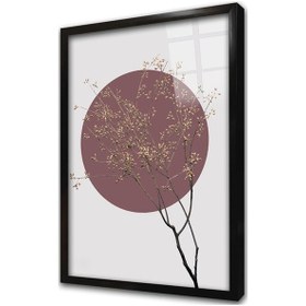 Resim Kurutulmuş Çiçek Çerçeveli Cam Tablo 