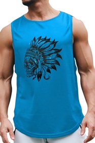 Resim BLUU Indians Kolsuz Sporcu T-shirt Tank Top Spor Atlet 