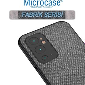 Resim Microcase Oneplus 9rt 5g Fabrik Serisi Kumaş Desen Kılıf - Gri 
