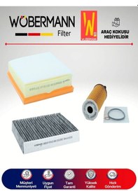 Resim Wöbermann Bmw 1.16d F20/F21 Filtre Bakım Seti 2012-2015 N47 3'lü Karbonlu 