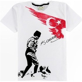 Resim A.L.M Kids 23 Nisan Atatürk T-Shirt Kız Çocuk 6-16 Yaş Beyaz 25474125 