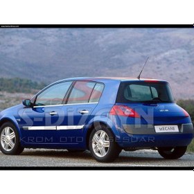 Resim S-Dizayn Renault Megane 2 Krom Yan Kapı Çıtası 4 Prç 2004-2005 