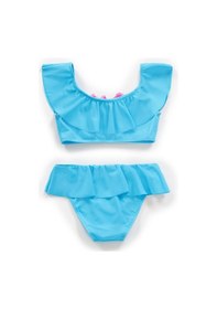 Resim Endeep Kız Çocuk Volanlı Aksesuarlı Mavi Bikini Takımı Mavi 