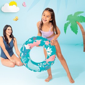 Resim Çocuk Yüzme Simidi - Intex - Şeffaf Desenli - Turkuaz - 61cm (59242) 
