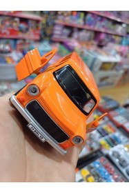 Resim OYUNCAKSAHİLİ Ford Mark 1 Transit 1969 Tarz Minibüs Nostalji Metal Kapı Açılır ışık Ses Koleksiyon Model Turuncu 