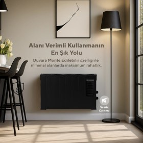 Resim Kumtel Siyah Fanlı Konvektör Isıtıcı 2500W HC-2952 