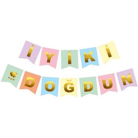 Resim Çok Renkli İyi Ki Doğdun Flama Banner - Çok Renkli / Tek Ebat 