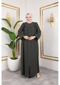 Resim Nevayla Moda Ön Ve Arka Robalı Ferace - Haki / F0142 Haki 