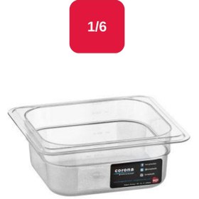 Resim Corona Professional Pc Gastronom 1/6 Küvet Şeffaf - 65 Mm - Bo143 