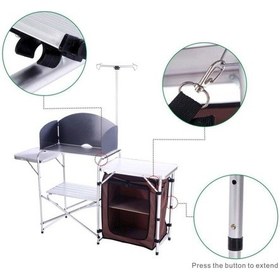 Resim Madfox Luxi Katlanır Portatif Kamp Mutfağı Masası Siyah 