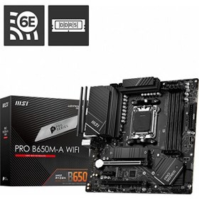 Resim MSI Pro B650M-A WiFi AM5 AMD B650 6400 MHz DDR5 HDMI DP M.2 USB 3.2 2.5G Lan WiFi 6E mATX Anakart MSI