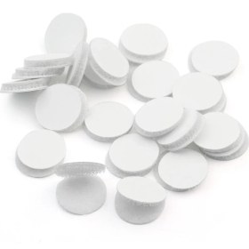 Resim Denge Yuvarlak Kesim Para Para, Cırt Bant, Arkası Yapışkanlı Beyaz 2 Cm Çapında 50 Adet Dişi-Erkek Takım 